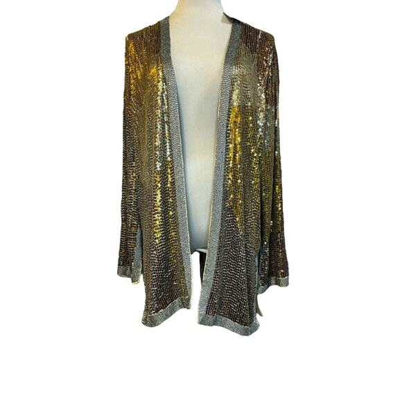 Free People Gold and Silver Sequin Jacket - Picture 1 of 7